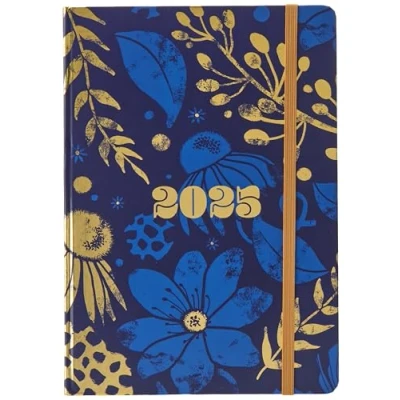 Image of Collins Abstract Botanicals 2025 Planner A5 Week to View Diary Blue (E AB153.59 25) Stylish Weekly Eco with Recycled Paper
