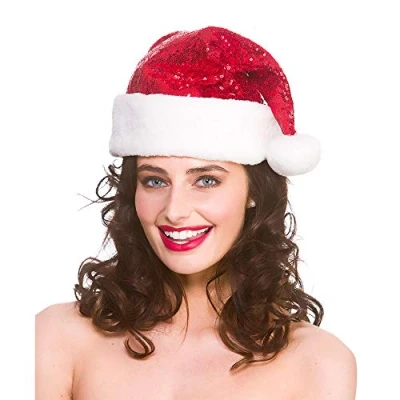Image of Wicked Costumes Adult Unisex Deluxe Sequin Santa Hat Christmas Fancy Dress Accessory