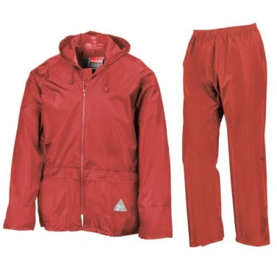 Image of Result RE95A Heavyweight Waterproof Jacket/Trouser Suit Red, 2X Large
