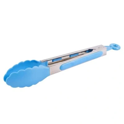 Image of Blue 22.5cm Stainless Steel Food Tongs By Ashley