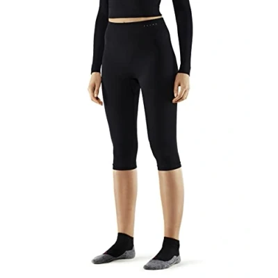 Image of FALKE Women&#039;s Maximum Warm 3/4 W TI Functional Yarn Quick Dry 1 Piece Base Layer Bottom, Black (Black 3000), M