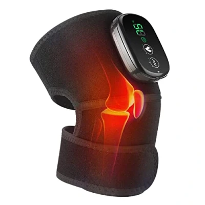 Image of MOAJAZA Heated Knee Massager Brace Wrap, Vibration Heating Pads, 3 Adjustable Intensity and Temperature, Wrap for Knee/Elbow/Shoulder Relax, Black
