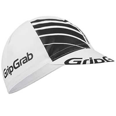 Image of GripGrab Classic Cotton Summer Cycling Cap Retro Style Under Helmet Bicycle Hat Road Mountain Gravel Bike Headwear White/Black