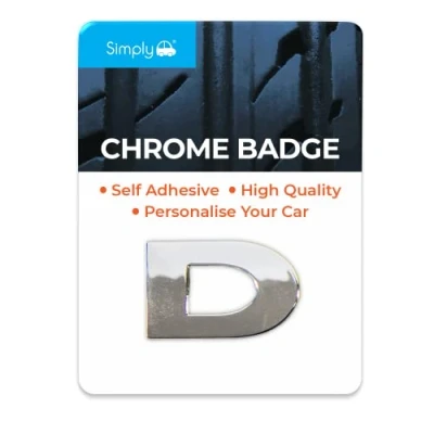 Image of 81x &#039;D&#039; Simply Chrome Badge CB04