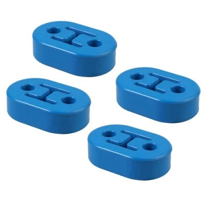 Image of Bohaner 4PCS Universal Heavy Duty Rubber Exhaust Mount Brackets Hangers Blue 11mm 2Hole