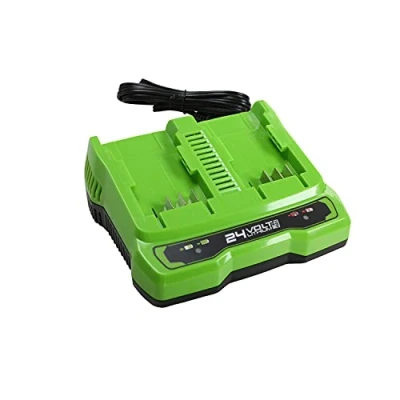 Image of Greenworks Tools Double Slot Battery Universal Charger G24X2UC2 (Li Ion 24 V 48 W Output Suitable for all Batteries of the Series)