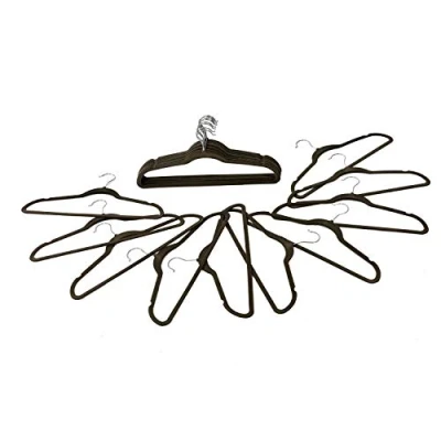 Image of Oypla Pack of 20 Grey Non Slip Space Saving Velvet Clothes Garment Coat Suit Hangers