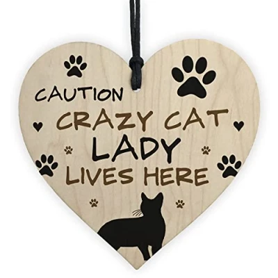 Image of RED OCEAN Cat Sign CRAZY LADY Gift For Women Funny Lover