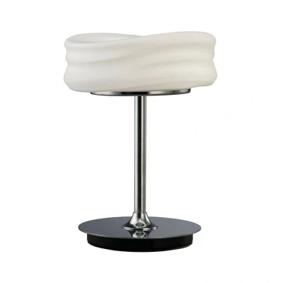 Image of Mediterraneo Table Lamp 2 Light GU10 Small, Polished Chrome, Frosted White Glass
