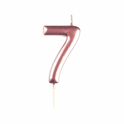 Image of amscan 9911552 Rose Gold Numerical Candle 7