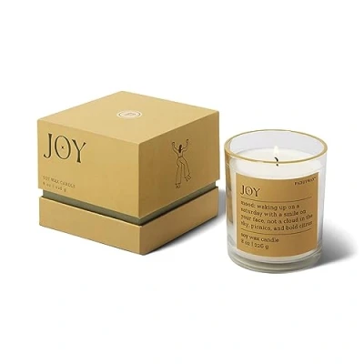 Image of Paddywax Scented Candles Mood Collection Fragrant Boxed Candle in Glass Vessel, 8 Ounce, Joy