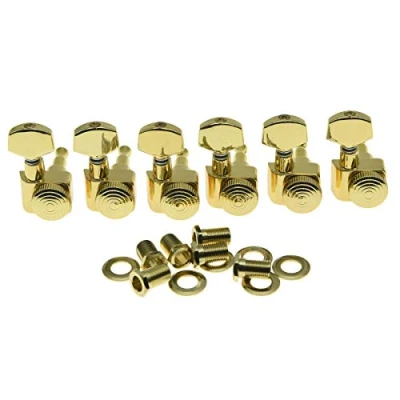 Image of KAISH Gold 2 Pin Locking Tuners Tuning Keys Pegs Machine Heads for American Stratocaster/Telecaster Strat/Tele