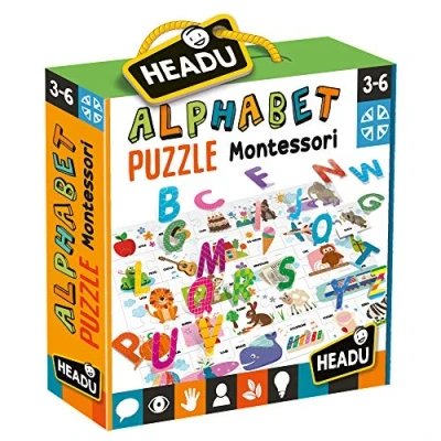 Image of HEADU Montessori Alphabet Puzzle Educational Games &amp; Puzzles Ages 3 6 years