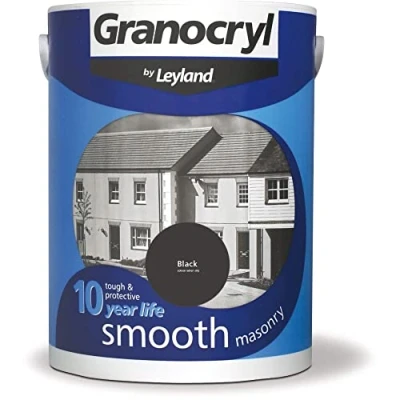 Image of Leyland Granocryl Smooth Masonry, Black, 5L