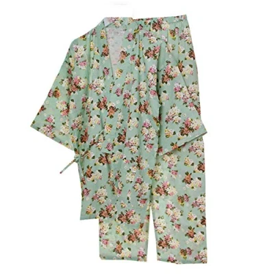 Image of OWLONLINE Pure Cotton Womens Japanese kimono Pajamas Suit Size M A29