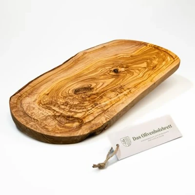 Image of Cutting Board Steak with Juice Rim Olive Wood Natural Cut 30cm