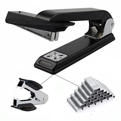Image of KuTi Kai 360 Swivel Stapler with 2000 Pieces Staples and Staple Remover,Specialized for Booklet brochures,Newspapers, leaflets, Price Lists stapling etc (Black)