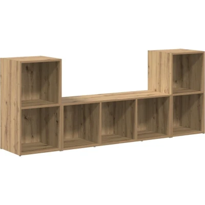 Image of Tv Cabinet Set 3 pcs Brown 107 x 35 37 cm Engineered wood Vidaxl
