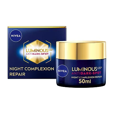 Image of NIVEA Cellular LUMINOUS 630 Anti Dark Spot Even Tone Night Cream (50ml), Hydrating Face for Women, Recharges Skin and Reduces the Appearance of Spots