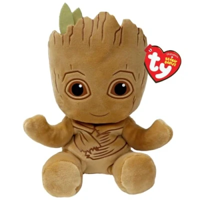 Image of TY Groot Marvel Avengers Beanie Babies Regular, Licensed Baby Soft Plush Toy, Collectible Cuddly Stuffed Teddy