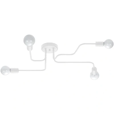 Image of Vector Multi Arm Semi Flush Ceiling Lamp 4 White