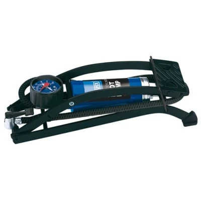 Image of Draper Single Cylinder Foot Pump with Pressure Gauge