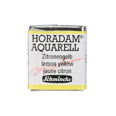 Image of Schmincke HORADAM® AQUARELL finest artists&#039; watercolour paints, 215 lemon yellow, 14 044, 1/2 pan