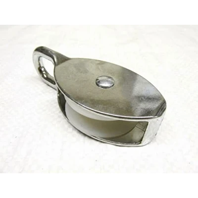 Image of Single Sheave Pulley Block (Nylon Fixed Elongated Eye Rope Line Pulling) (50MM)