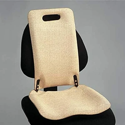 Image of HOMECRAFT Back Friend Support, Standard, Standard Pad for Lumbar and Lumbosacral Beige Seat Cushion Cars, Wheelchairs, or Chairs, Contoured