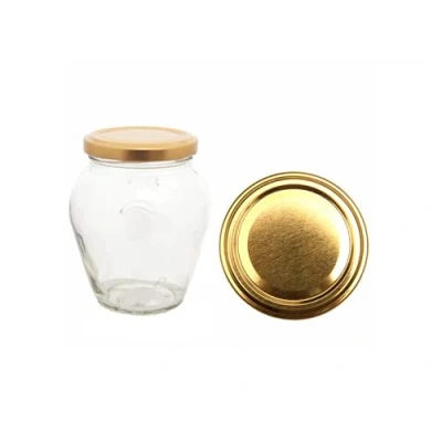 Image of Pack of 12 212ml Orcio Jam Jars with a Choice Coloured lids (Gold)