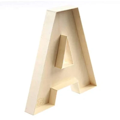 Image of 22cm Wooden fillable Letter A, Box A Z Hollow Letters