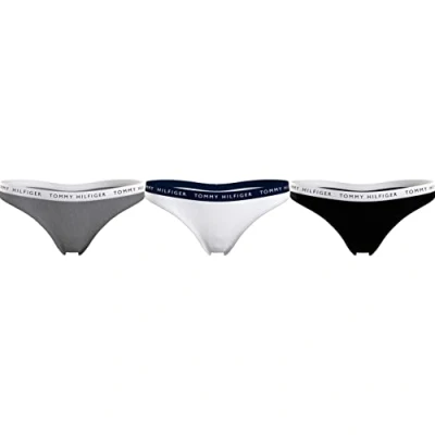 Image of Tommy Hilfiger 3P Briefs, Women&#039;s, Size: Small, Medium grey htr/white/black