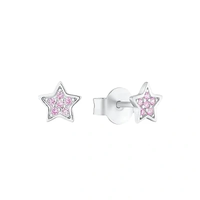 Image of s.Oliver 925 sterling silver girls&#039; children earrings, with zirconia synth, 0.5 cm, silver, star, comes in jewelry gift box, 2036825