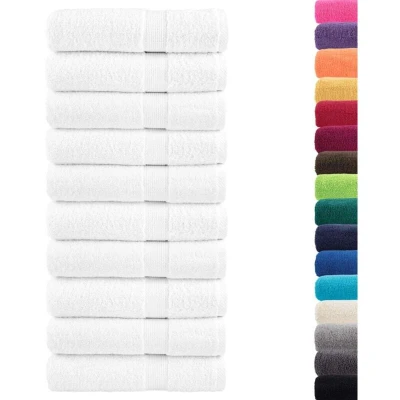 Image of vidaXL Premium Shower Towels SOLUND 10pcs White 70x140cm 600gsm