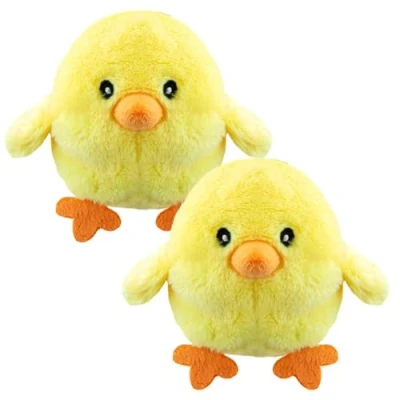 Image of VFM Baby Chick Soft Easter Toy 10cm Super Cuddly Farmyard Animal Chicken With Fluffy Yellow Fabric &amp; Embroidered Eyes Cute Gift For Kids (2 Pack)