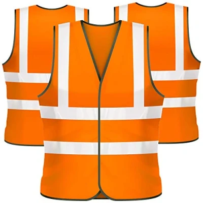 Image of Expert Workwear 3 X Hi Vis Vest High Visibility Waistcoat Yellow &amp; Orange Viz EN471 (3 Pack)