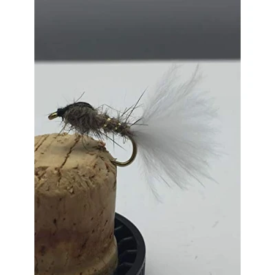Image of BestCity fly Fishing PRIME collection HARES EAR WHITE MARABOU X8 pack size 10/12 trout flies