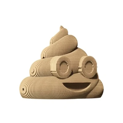 Image of CARTONIC 3D Puzzle Set Poop Cardboard The Turns Into a Embossed Figure All Ages 106 Piece Jigsaw