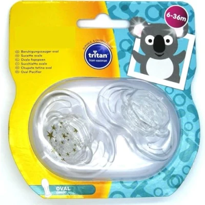 Image of 2 x Nuby Natural Classic Orthodontic Design Oval Teat, BPA Free Silicone Dummy &amp; Pacifier for Baby, Child Toddler [6 36 Months, Pack of 2]