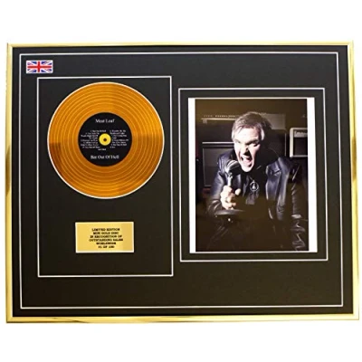 Image of MEATLOAF/MINI METAL GOLD DISC &amp; PHOTO DISPLAY/LIMITED EDITION/COA/BAT OUT OF HELL