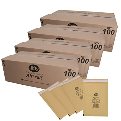 Image of AB Tools 400pk Genuine Gold Jiffy Bag Airkraft Bubble Padded Mail Envelope Size 1