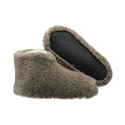 Image of ESTRO Unisex Pure Sheep Warm Wool Slippers Boots Sheepskin ole (11 UK, Light Brown)