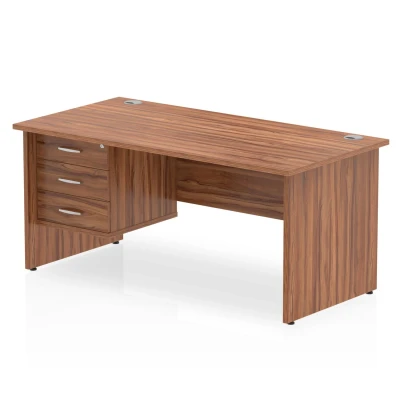 Image of Impulse 1600 Rectangle Panel End Leg Desk Walnut 1 x 3 MI001975
