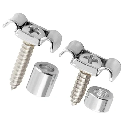 Image of Musiclily Pro Steel Vintage Butterfly Style String Retainer Trees Guides for Electric Guitar, Chrome (Set of 2)