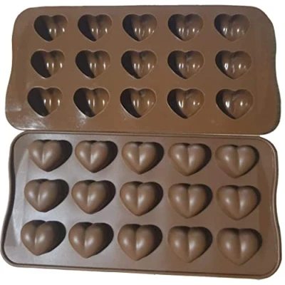 Image of Heart Jelly Mould Silicone Moulds Wax Melt Shape Chocolate Cake Candy E. (15 Mould)