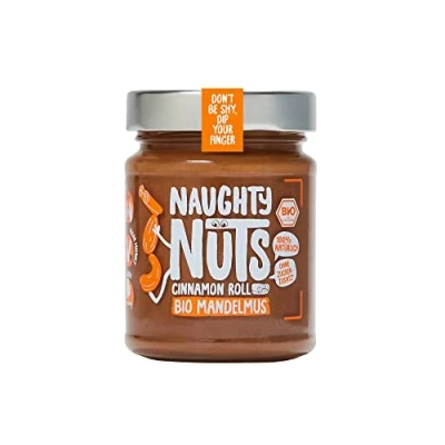 Image of NAUGHTY NUTS Bio Almond Butter cinnamon Roll With almonds &amp; 100% Natural Vegan Without palm oil sugar Ideal as a topping for muesli 250 g