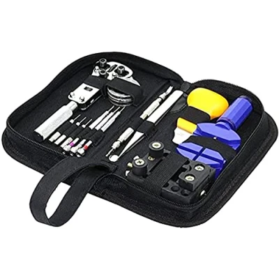 Image of KAV Generic Watch Tool kit Professional Repair Set Spring Bar Remover, Watchband Fix, Strap Adjustment or Replacement Black