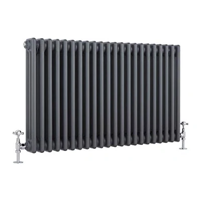 Image of Milano Windsor Anthracite Cast Iron Style Horizontal Triple Column Radiator 600mm x 1010mm