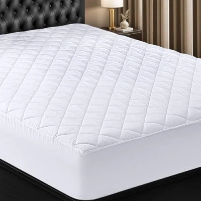 Image of Quilted Fitted Mattress Pad (Twin XL) Cover Stretches up to 16 Inches Deep Topper by Utopia Bedding
