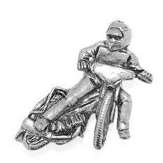 Image of Gift Boxed Pewter Speedway moter Bike Badge pin or Brooch for Scarf, Tie, Hat, Coat Bag